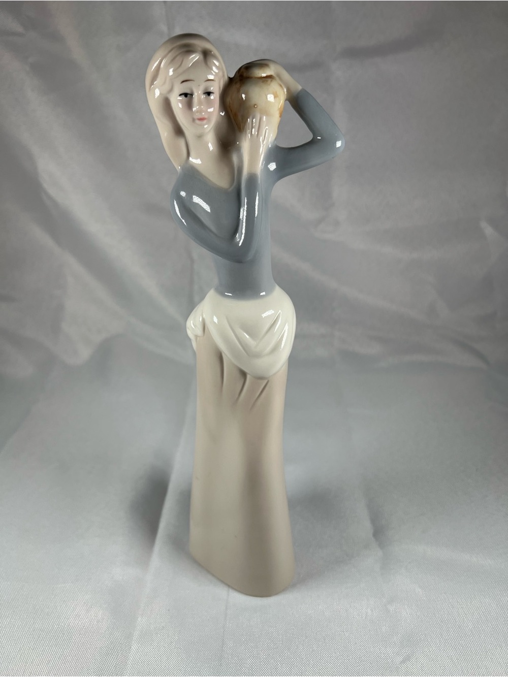 Vintage 1987 Porcelain Woman Figurine Carrying Water Jug